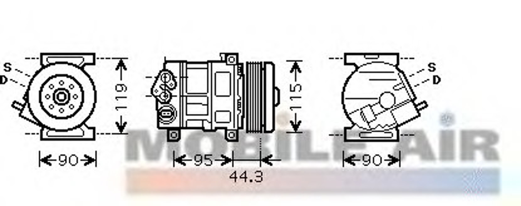 Компрессор кондиционера VAN WEZEL 1700K330