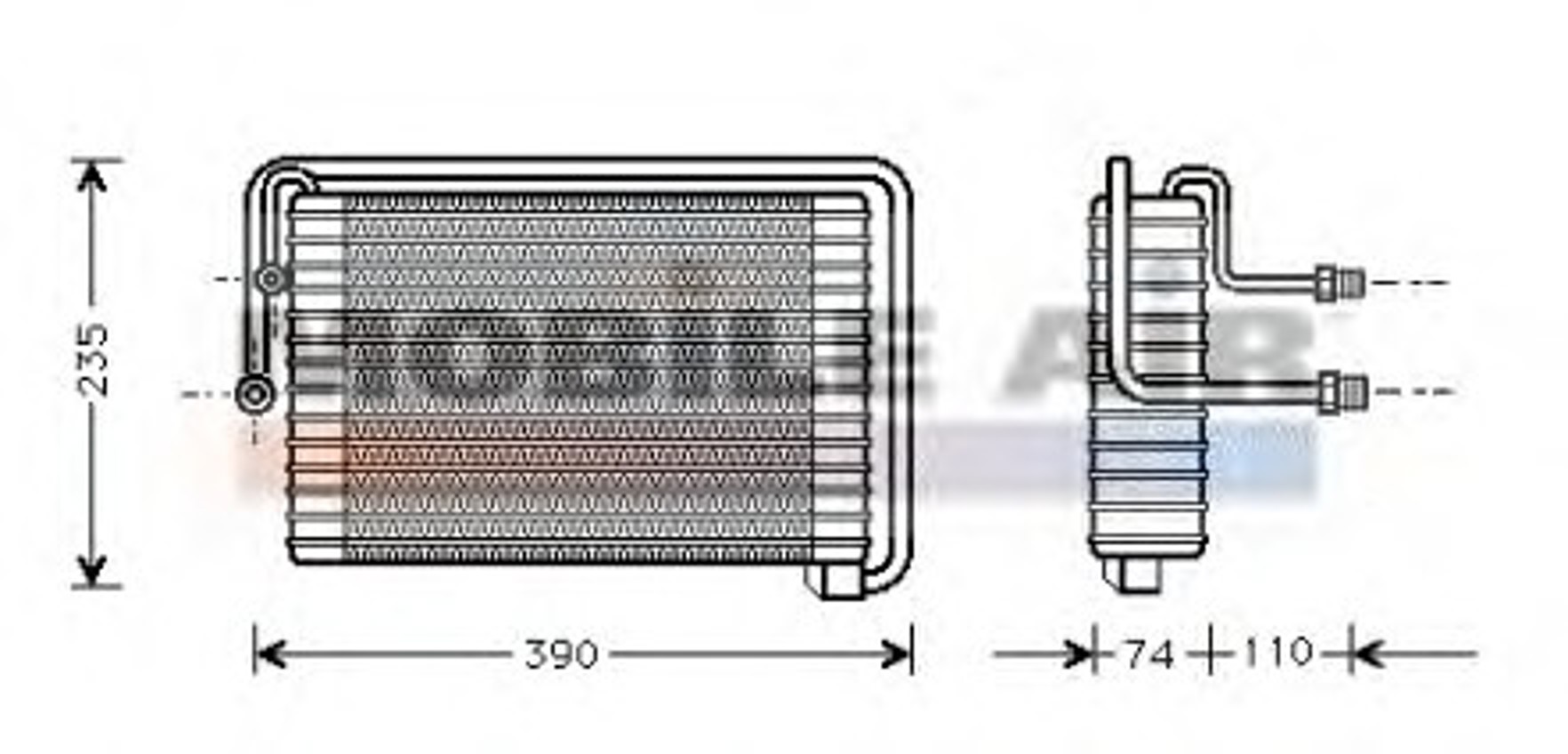 Испаритель кондиционер VAN WEZEL 1700V021