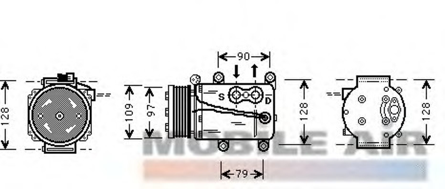 Компрессор кондиционера VAN WEZEL 1800K082