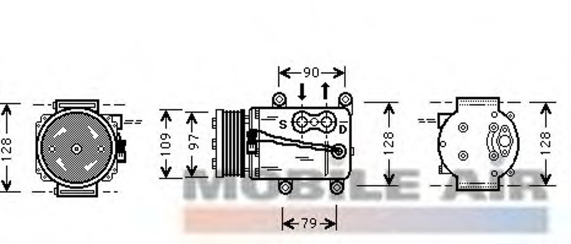 Компрессор кондиционера VAN WEZEL 1800K105