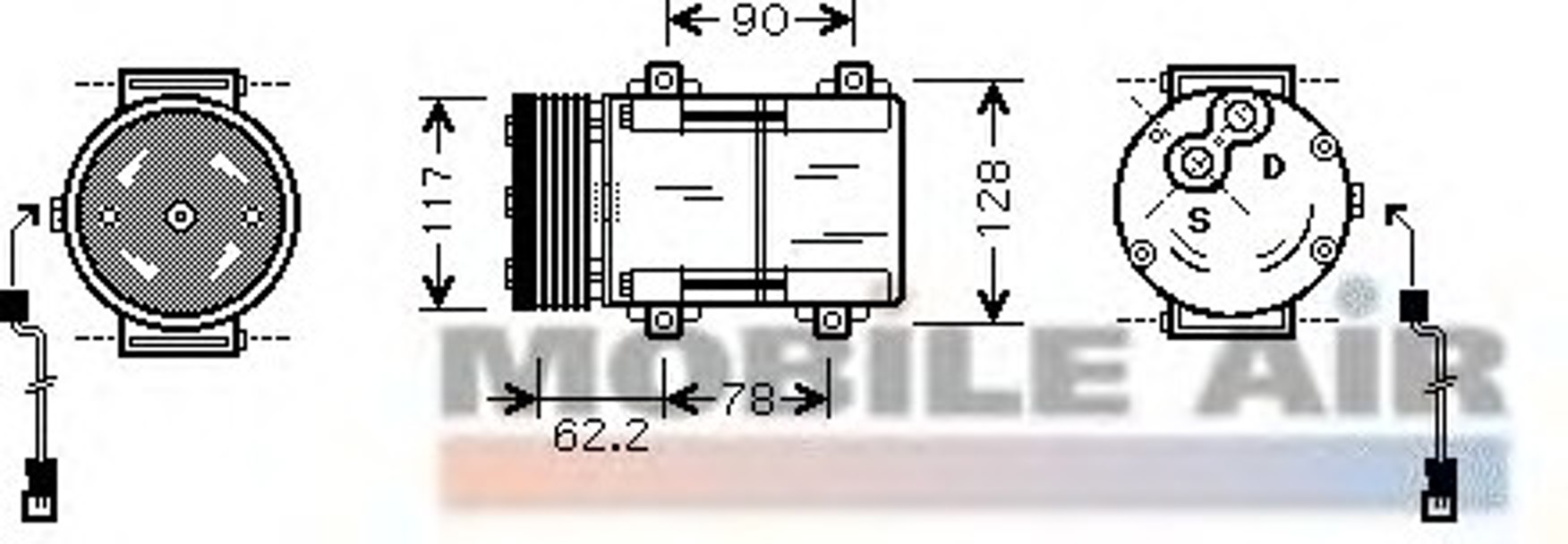 Компрессор кондиционера VAN WEZEL 1800K285