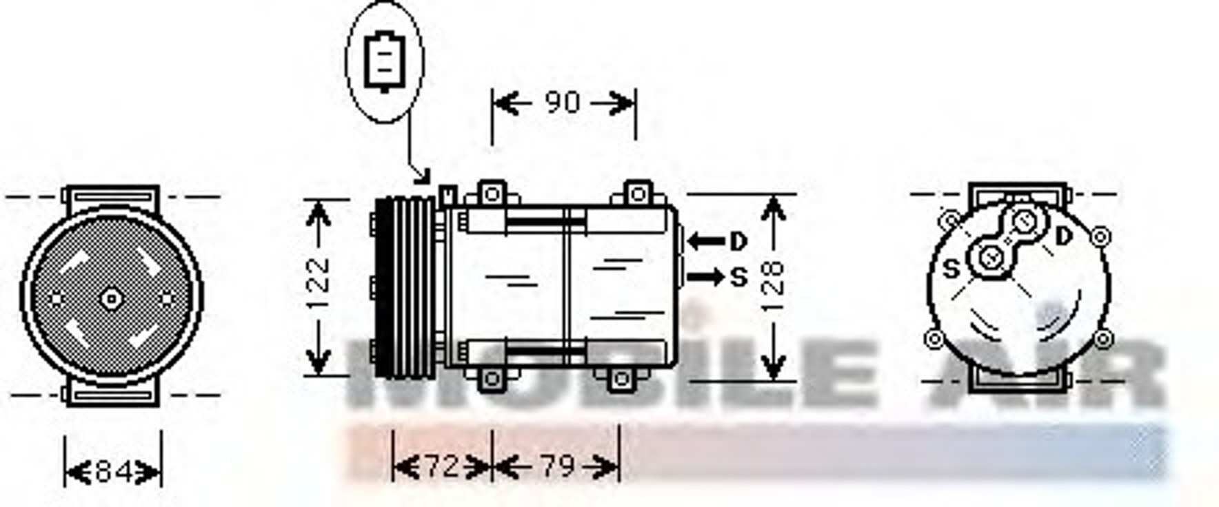 Компрессор кондиционера VAN WEZEL 1800K351