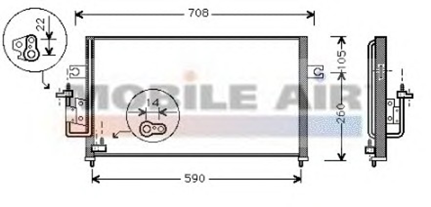Конденсатор кондиционер VAN WEZEL 82005057