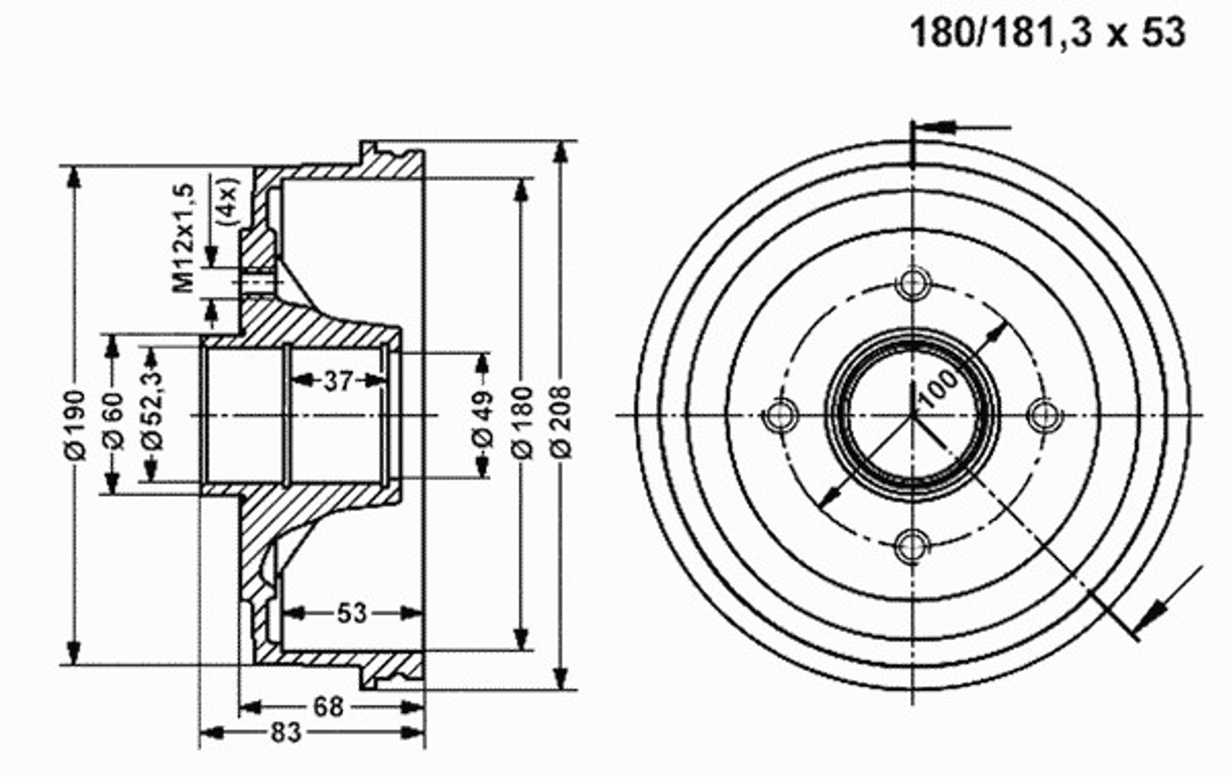 Тормозной барабан VEMA 800833