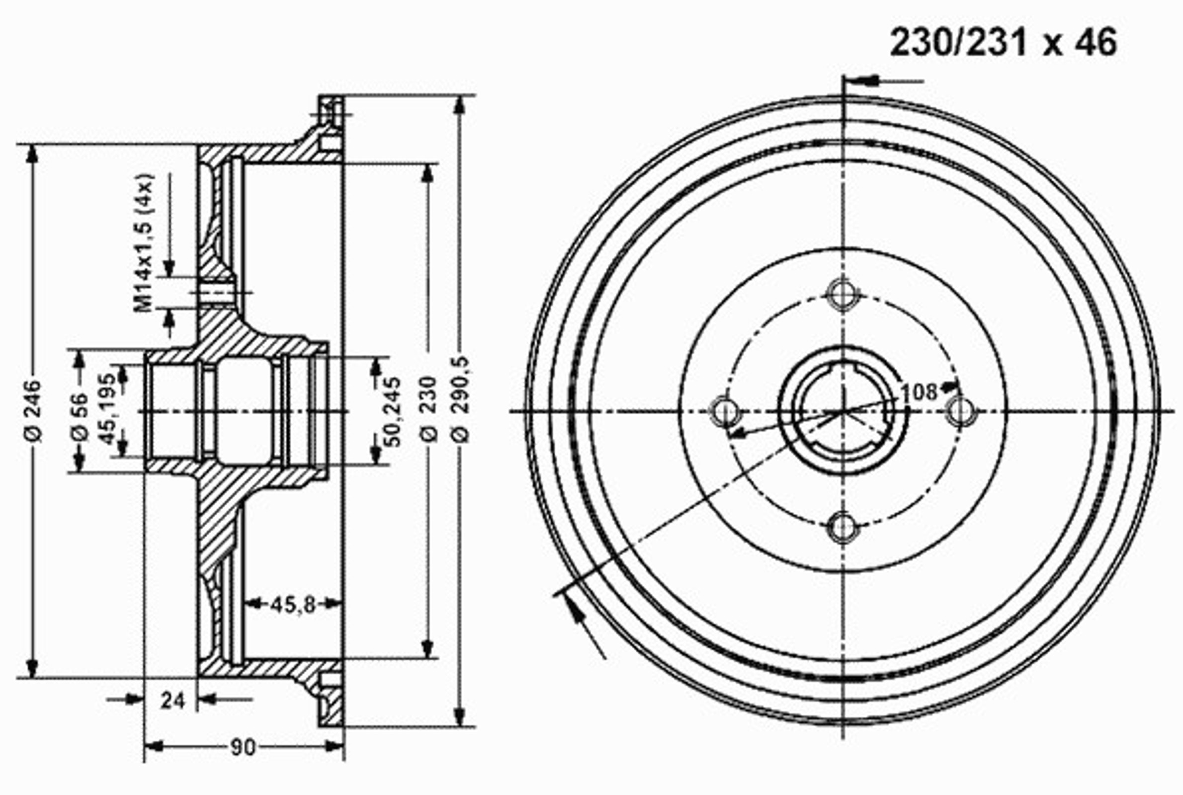 Тормозной барабан VEMA 801114