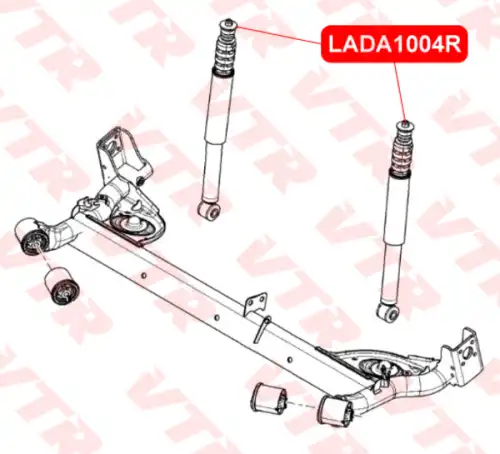 LADA1004R ПОЛИУРЕТАНОВАЯ ВТУЛКА АМОРТИЗАТОРА ЗАДНЕЙ ПОДВЕСКИ, ВЕРХНЕЕ КРЕПЛЕНИЕ, ВЕРХНЯЯ VTR LADA1004R