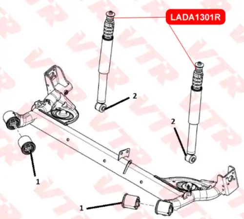 LADA1301R_Втулка амортизатора задней подвески, верхнее крепление, нижняя VTR LADA1301R