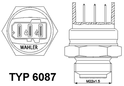 Датчик включения вентилятора WAHLER 6087.87D