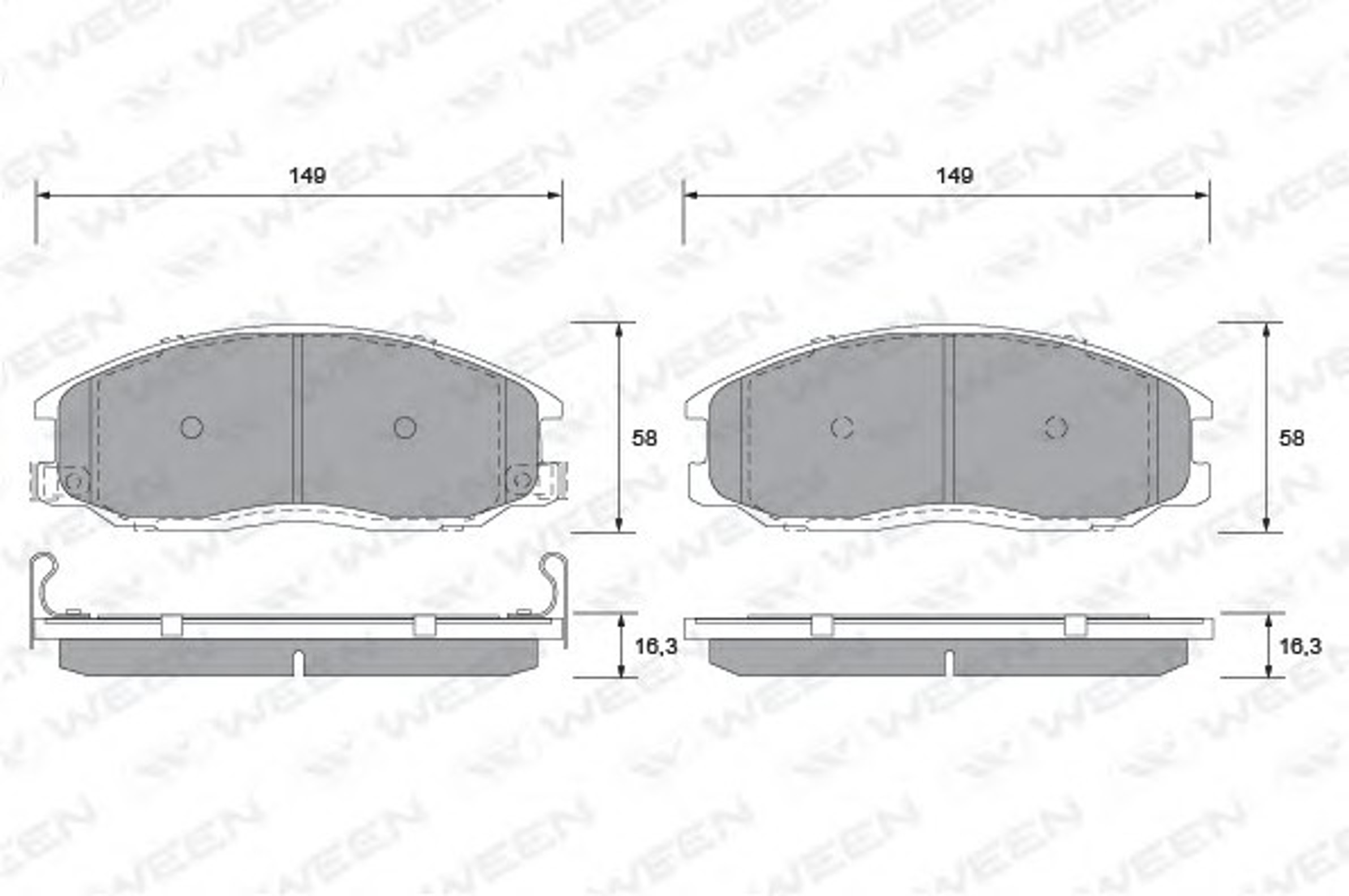 151-1168 WEEN Колодки тормозные дисковые