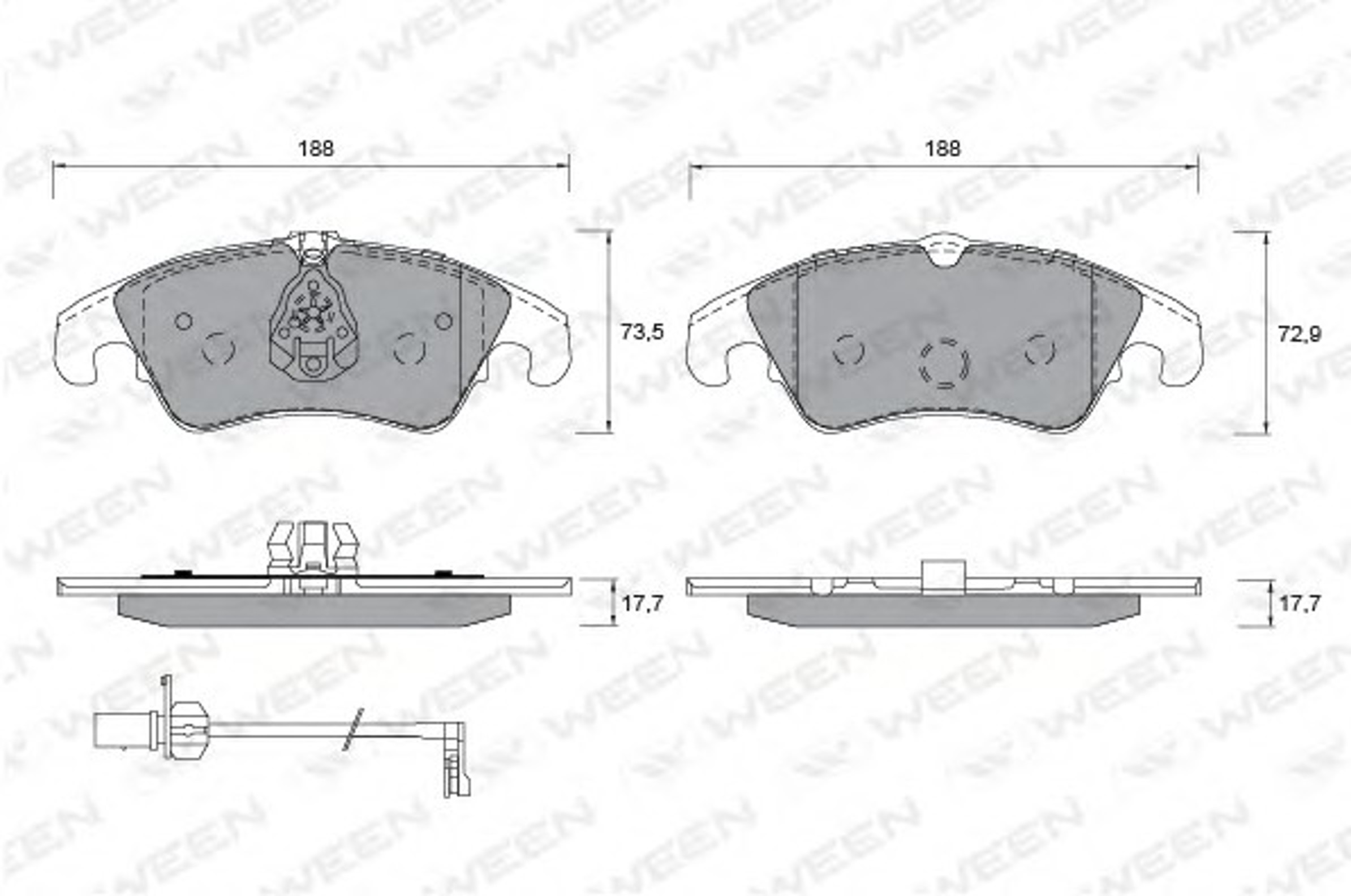 151-1259 WEEN Колодки тормозные дисковые
