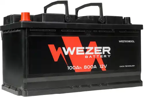 WEZ100800L_аккумуляторная батарея! 100Ah 800A +слева 353/175/190\ WEZER WEZ100800L