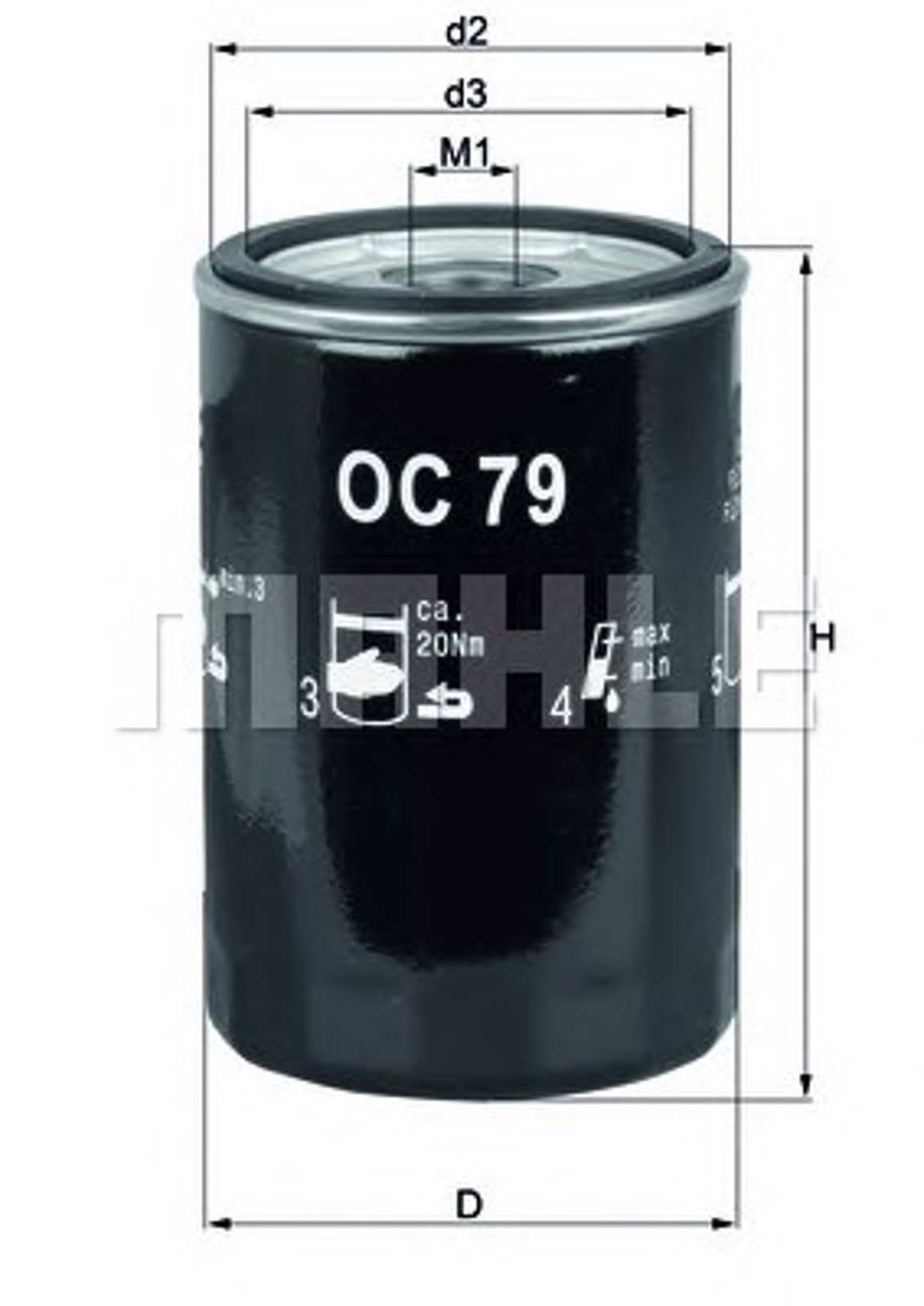 Масляный фильтр MAHLE/KNECHT OC79