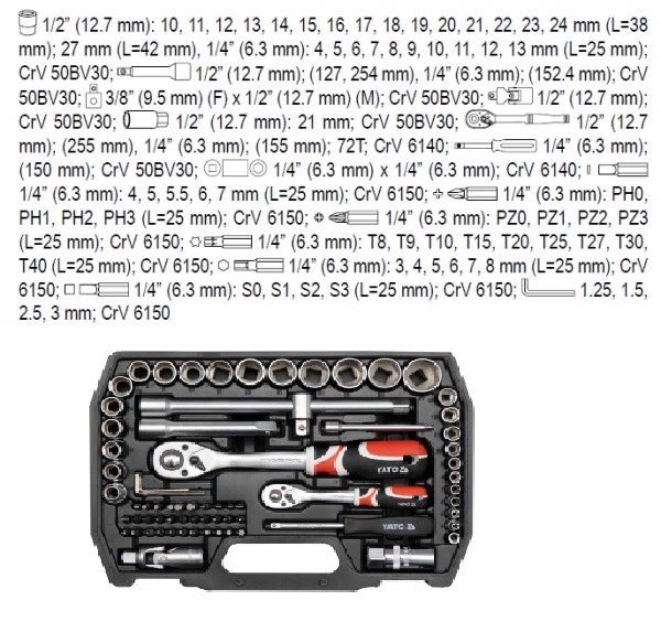 YT-38782 YATO Набор инструментов