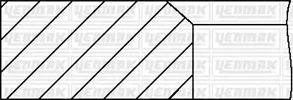 91-09617-050 YENMAK Кольца поршневые 1 цилиндр, MERCEDES-BENZ / SSANGYONG / STEYR, =89,5, 2.5x2x3, 0.5