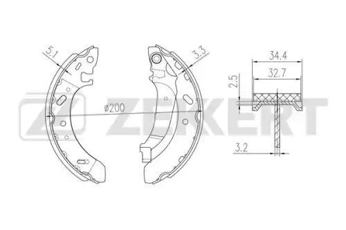 Bk-4366 колодки торм. бараб. задн. chrysler sebring 01- stratus (ja jx) 95- ZEKKERT BK-4366