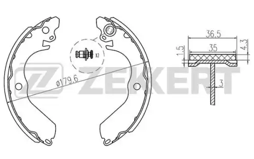 Тормозные колодки задние (барабанные) ZEKKERT BK4176