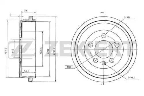 Тормозной барабан ZEKKERT BS-5029