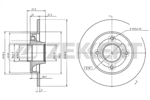 Тормозные диски ZEKKERT BS-5216