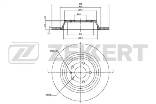Bs-6359 диск торм. зад. ford kuga ii 13- mondeo v 14- ZEKKERT BS-6359