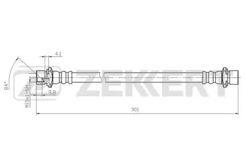 Bs-9501 шланг тормозной передний toyota corolla (e100 e110) 92- hilux (n10 n20 n30) 05- ZEKKERT BS-9501