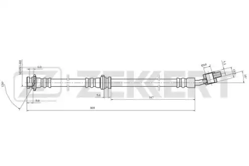 Шланг тормозной передний правый nissan almera (n16) 00- ZEKKERT BS-9515