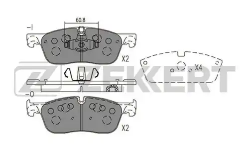 Колодки торм. диск. перед. discovery sport 14- range rover evoque 11 ZEKKERT BS1418