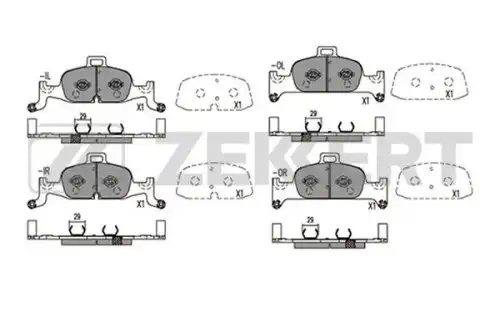 Bs1421 колодки торм. диск. передн. audi a4 15- a5 16- a6 18- a7 18- q5 16- ZEKKERT BS1421