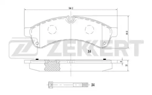 Комплект тормозных колодок дисковый тормоз ZEKKERT BS1689