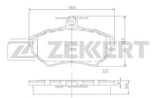 Тормозные колодки ZEKKERT BS2387