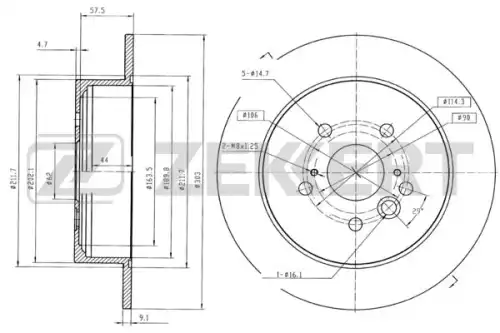 Тормозные диски ZEKKERT BS5472