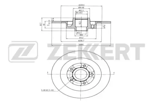 Диск торм. зад. renault laguna iii 07- latitude 10 zekkert ZEKKERT BS5870