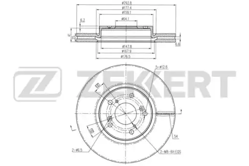 Bs6069 диск торм. перед. honda accord 14- ZEKKERT BS6069
