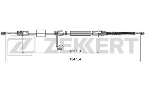 Bz-1225 трос стояночного тормоза левый ford tourneo ii 00- transit vi vii 00- ZEKKERT BZ-1225