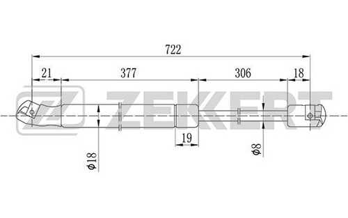 Амортизатор крышки багажника ZEKKERT GF-1064