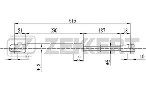 Амортизатор крышки багажника ZEKKERT gf-1381