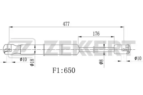 Gf-2335 пружина газовая багажника opel astra j sports tourer 10- ZEKKERT GF-2335