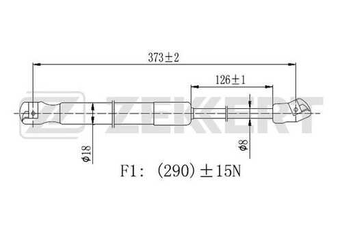 Амортизатор багажника ZEKKERT GF-2428