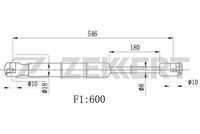 Газовая пружина крышкы багажник ZEKKERT GF-2469