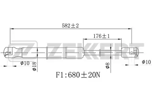 Gf 2477 амортизатор багажника ZEKKERT GF-2477