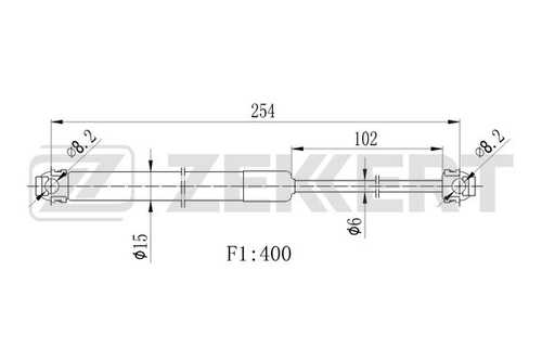 Амортизатор крышки багажника ZEKKERT GF1027