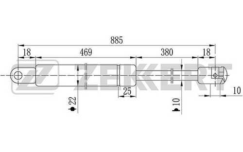 Амортизатор крышки багажника ZEKKERT GF1122