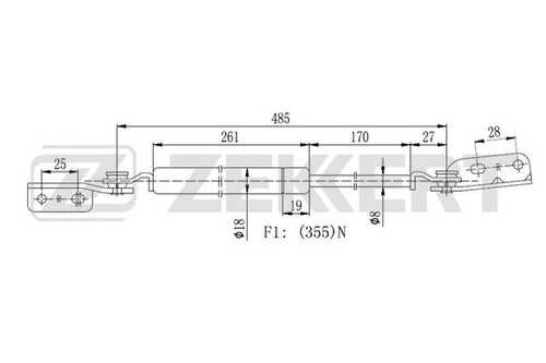 Амортизатор багажника прав. nissan almera (n15) 95- ZEKKERT GF2310