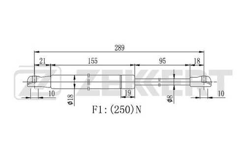 Gf2363 амортизатор багажника (зад.стекло) citroen c5 i ii 01 ZEKKERT GF2363