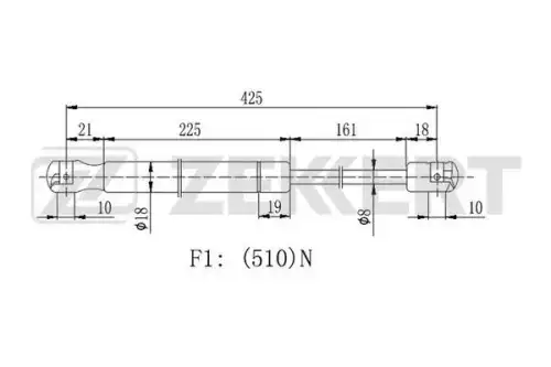 Gf2441 пружина газовая багажника citroen ds5 11- ds ds 5 15- ZEKKERT GF2441