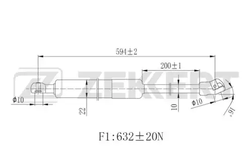 Gf2503 амортизатор багажника lexus rx (al10) 08- ZEKKERT GF2503