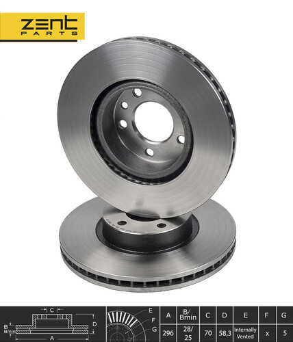 Z06146 диск тормозной передний ZENTPARTS Z06146