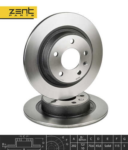 Z06168 диск тормозной задний ZENTPARTS Z06168