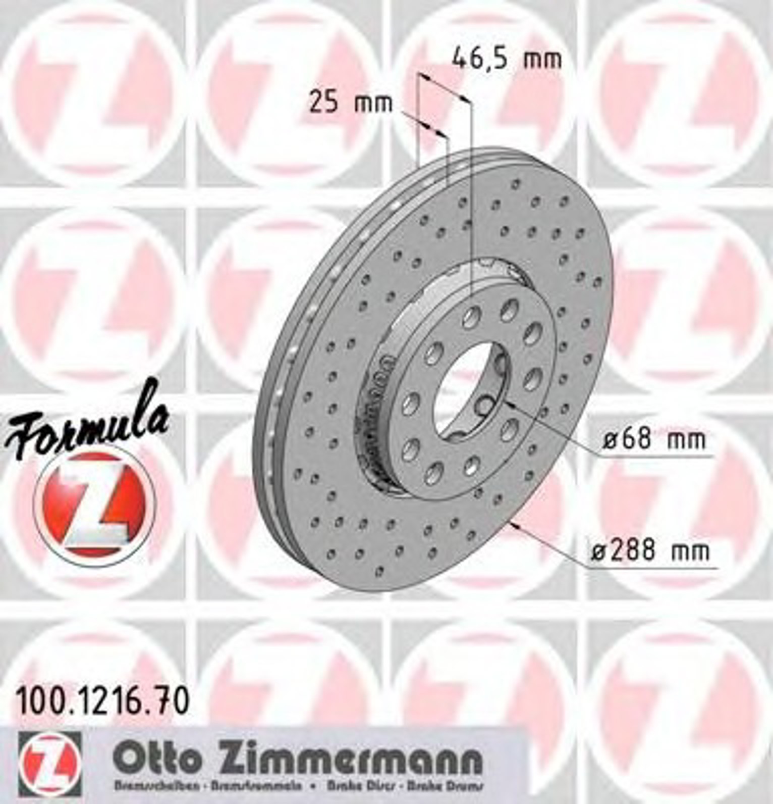 100.1216.70 ZIMMERMANN Диск тормозной