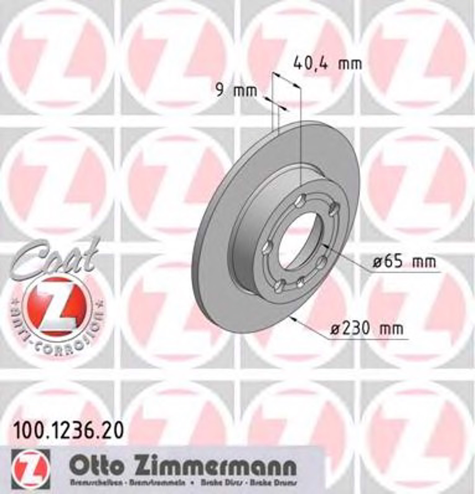 100.1236.20 ZIMMERMANN тормозные диски