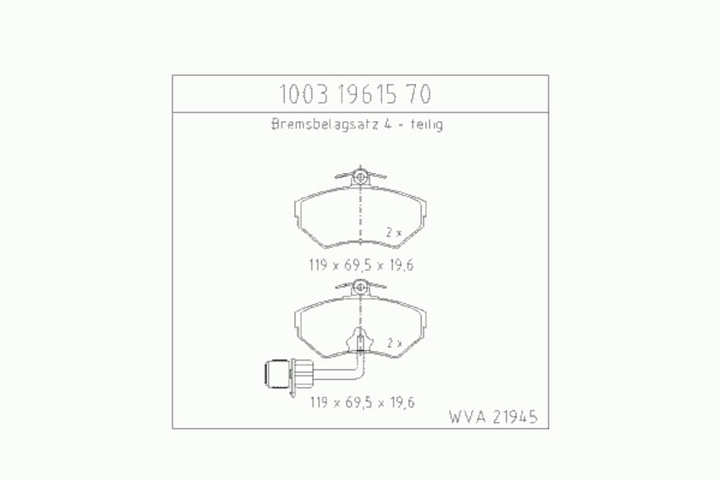 1003.19615.70 ZIMMERMANN Колодки тормозные дисковые